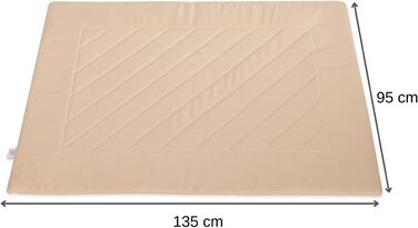 Килимок для собак Barry & Lucy: лежанка, килимок для машини, килимок для годування. Легкий у догляді, водонепроникний, штучна шкіра (55x75, 135x95, Бежевий)