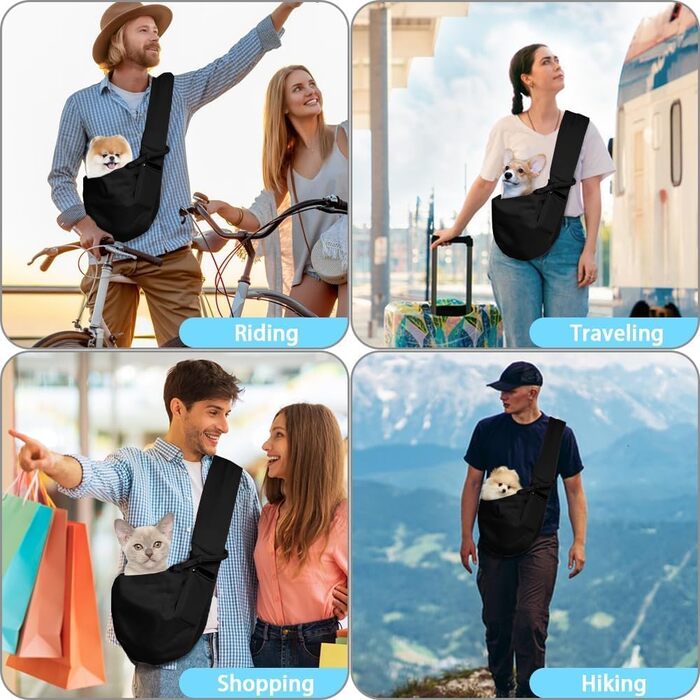 Сумка-переноска для собак до 7,5 кг, чорна. Зручна переноска для вигулу та подорожей