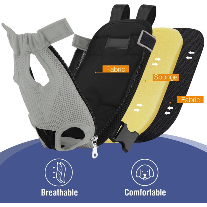 Рюкзак-переноска для тварин Pawaboo, регульований, сірий, для собак та котів середніх розмірів