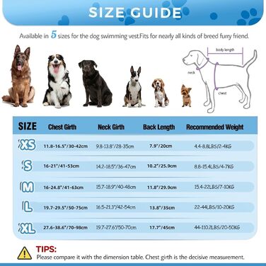 Жилет для плавання собак великий, рятувальний жилет для собак, для плавання та катання на човні, світловідбиваючий жилет для цуценят з високою плавучістю та ручкою для порятунку, регульований, великий розмір (обхват грудей: 19.7-29.5'') (середній (обхват 