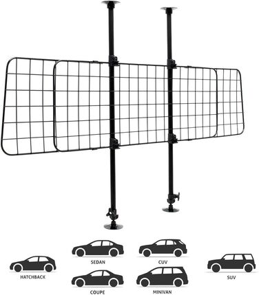 Сітка для собак у багажник Wiltec, регульована, 72-136 см (висота), 118-128,5 см (ширина)
