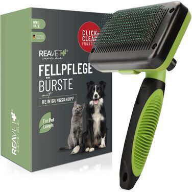 Буршляк для собак та котів ReaVET - самоочисна щітка для вичісування шерсті, для довгошерстих тварин
