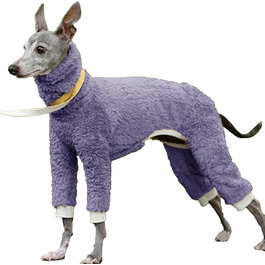 Теплий флісовий комбінезон для собак з принтом грейхаунд, з високим коміром, розмір M (2 шт.)