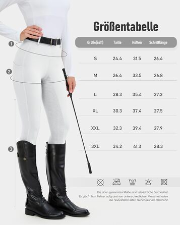 Легінси для верхової їзди HMILE для жінок з силіконовим посиленням, висока талія, еластичні, з кишенею для телефону та петлями для ременя (білі, M)