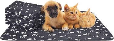 М'яка флісова підстилка для собак та котів Nobleza, 75x75 см, чорна (6 шт.)