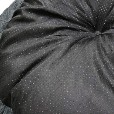 М'яке ліжко для собак та котів у вигляді пончика, плюшеве, кругле, 58 см, темно-сіре