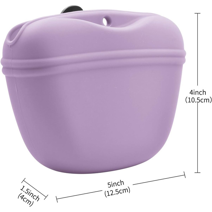 Сумка для корму для собак AUDWUD з силікону, портативний контейнер для тренувань з кліпсою, практичний магнітний замок, 2 шт. (Блакитне озеро + Гібіскус)