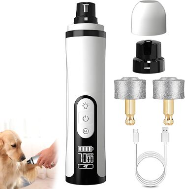 Електричний триммер для собак, котів та інших тварин з напилком, 2 LED-ліхтарики, 3 швидкості, безпечний