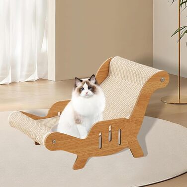 Крісло-лежанка для котів з сизалю, лежанка-крісло для дряпання котів, гамак для котів, кошик для котів, ліжко для котів, цуценят та дрібних тварин, 53x31x32 см