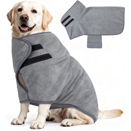 Рушник для собак Extra Saugfähig: Швидковисихаючий халат для собак з клямками, з мікрофібри, для великих, середніх та маленьких собак (XL)