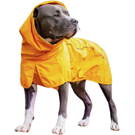 Дощовик для собак Spark Paws, водонепроникна та вітрозахисна куртка, дихаюча, з повним захистом, для малих, середніх і великих порід, світловідбивна, гірчично-жовта, розмір 2XL