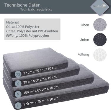 Ортопедичне собаче ліжко знімний та пральний чохол, вибір кольору та розміру, темно-сірий, XS