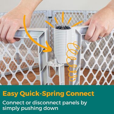 Laufstall для собак North States MYPET Petyard, 6 панелей, 66 см, для дому та вулиці, сірий