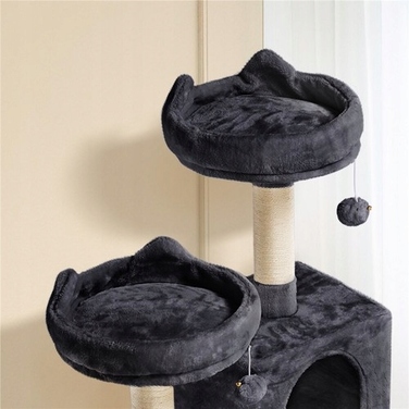 Високий ігровий комплекс для котів: дряпалка-вежа з будиночком та лежаком, 7 рівнів, 158 см + іграшка