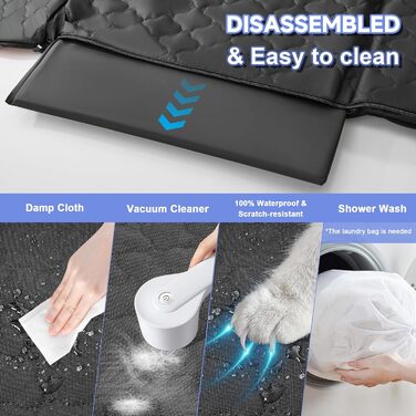 Накладка на сидіння автомобіля для собак, жорстка основа, до 180 кг, водовідштовхуючий захист з сіткою, підходить для позашляховиків та вантажівок, розмір L (147x75 см) (Чорний з помаранчевим, M(132 x 63 см))