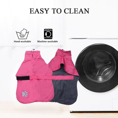 Дощовик для грейхаундів Geyecete: водонепроникний, теплий, з плюшевою підкладкою, для великих собак, розмір XL/XXL, рожевий