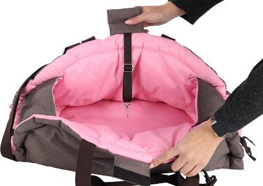 Сумка-переноска для собак і котів Flamingo Xenos Taupe - 47x25x28 см - Міцна та зручна