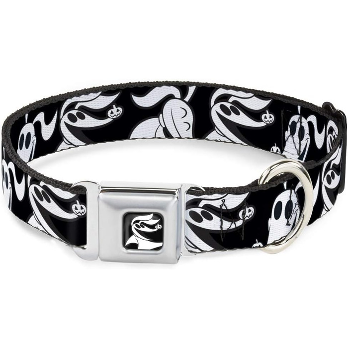 Нашийник для собак з пряжкою-ременем безпеки, Nightmare Before Christmas, Zero Expressions, 45,7–81,3 см, 3,8 см, чорний/білий