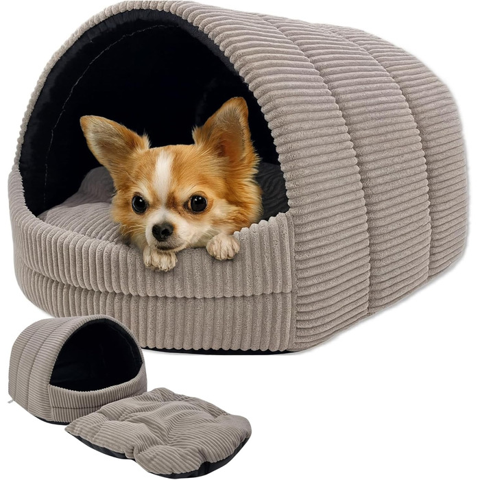 Будка для собак та котів ODOLPLUZ: комфортна, простора, 2 розміри, бежева (S)