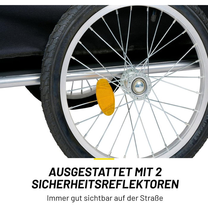 Причіп для велосипеда Dunlop – вантажний причіп з відбивачами та регульованим захистом від дощу – жовтий