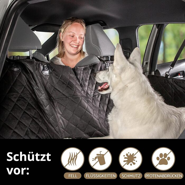 Автомобільна захисна накидка для собак 3-в-1 - захист заднього сидіння, багажника та гамак для собак. Нековзна, стійка до подряпин, водонепроникна. Розмір: 56 x 45 x 137 x 48 см
