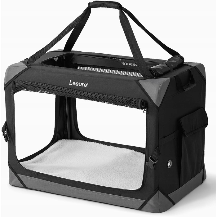 Переноска для собак Lesure, чорна, розмір XL (61x40x40 см)
