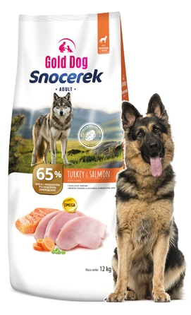 Сухий корм для собак Gold Dog Snocerek 12кг (індичка, лосось, овочі) для суглобів