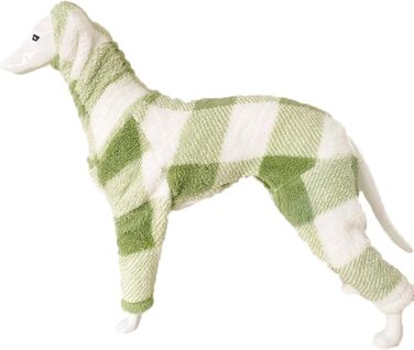 Теплий флісовий костюм для собак на ніжках, повне покриття тіла, флісовий комбінезон для маленьких, середніх та великих собак (Колір: Зелений/Білий, Розмір: XS)
