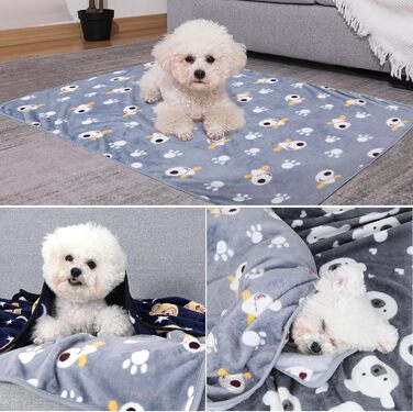 М'яка ковдра для собак та котів Demigeat, 3 шт. - плюшева, миюча, для малого та середнього розміру, для весни та літа, сірого кольору