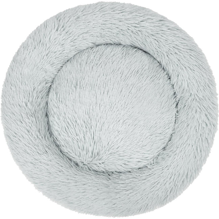 Кругле собаче ліжко Normani для великих та маленьких собак - ергономічна подушка-доннат - диванчик для собак з високим бортиком (Світло-сірий, 80x80x24 см)