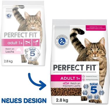 Сухий корм для дорослих котів Perfect Fit Adult 1+ з лососем, 7 кг