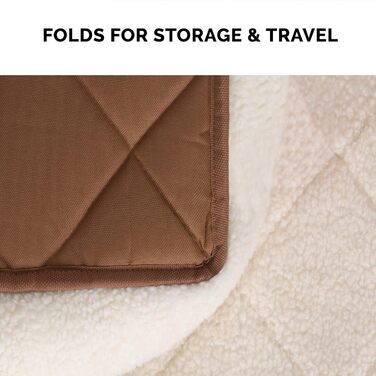 FurHaven Лежанка для собак великих та середніх порід, Sherpa-Fleece, розмір L, 91 x 58 x 7 см, кремовий колір