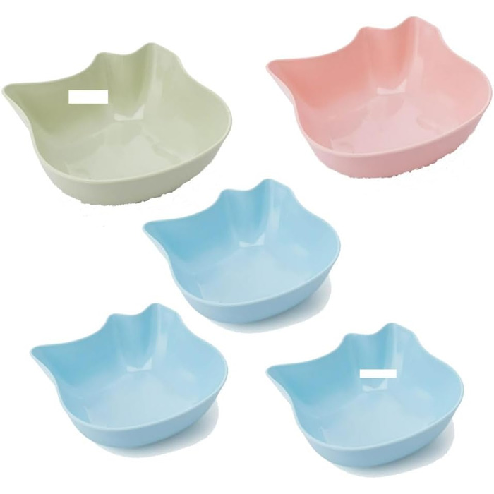 Набір мисок для котів з антиковзним покриттям, 5 шт. - миски для корму та води для кошенят, дорослих котів та цуценят