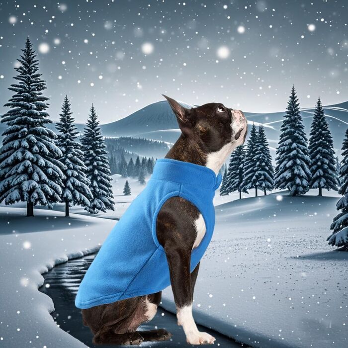 Тепла жилетка для собак з D-кільцем, м'яка та зручна, однотонна, для зими, підходить для котів та собак (зелений, синій, L)