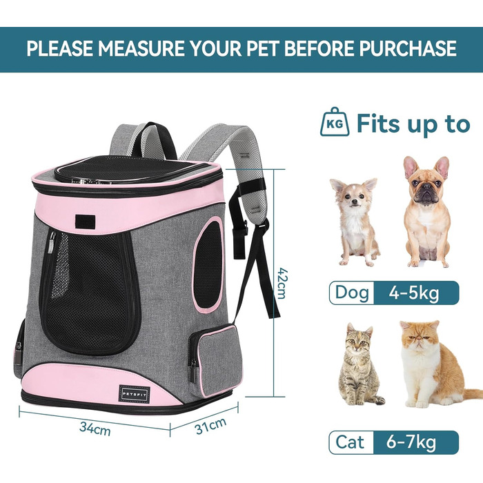 Рюкзак для котів і собак Petsfit до 5 кг, з сіткою, грудним ременем і м'якими вставками, зелено-сірий, дихаючий