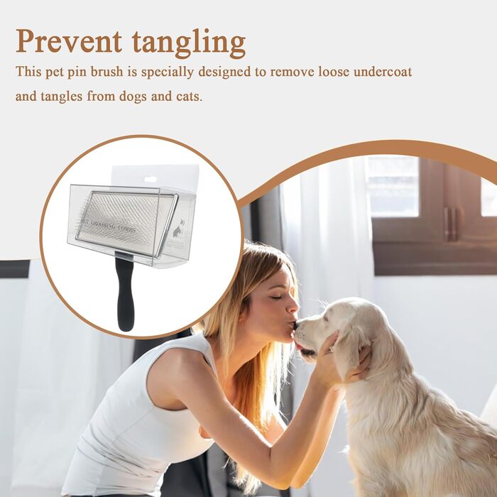 Гребінець для собак та котів: металевий масажний гребінець для вичісування підшерстка | Інструмент для грумінгу