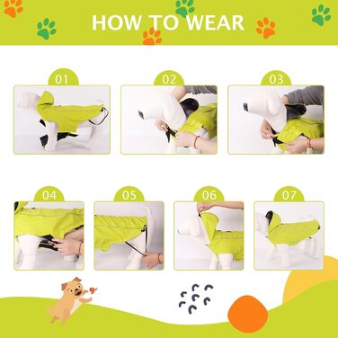 Водонепроникний дощовик для собак, світловідбиваючий, з капюшоном, регульований, для маленьких, середніх та великих собак, XZ015 (зелений, S)