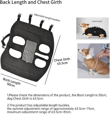 Сумка-переноска та повідок для собак, Wakytu, для маленьких собак (4-8 кг), чорний, регульовані ремені