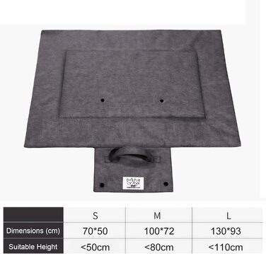 Лежанка для собак і котів, килимок для собак у дорогу, водонепроникний, з можливістю прання та складання, для внутрішнього та зовнішнього використання, кемпінг, подорожі (Сірий, S)