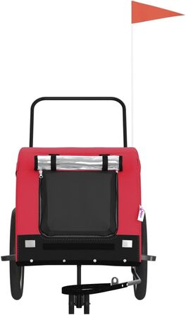 Причіп для велосипеда, переноска для собак, червоно-чорний, Oxford-тканина та метал, 94027