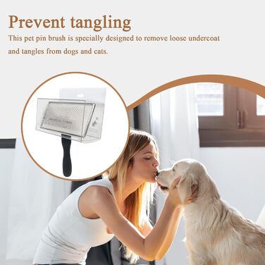 Гребінець для грумінгу собак та котів: металевий масажний гребінець для видалення підшерстка