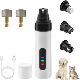 KELENO TrimNox Pro: Тихий триммер для собак - професійний електричний триммер для догляду за кігтями. Підходить для малих, середніх та великих собак. Білий.