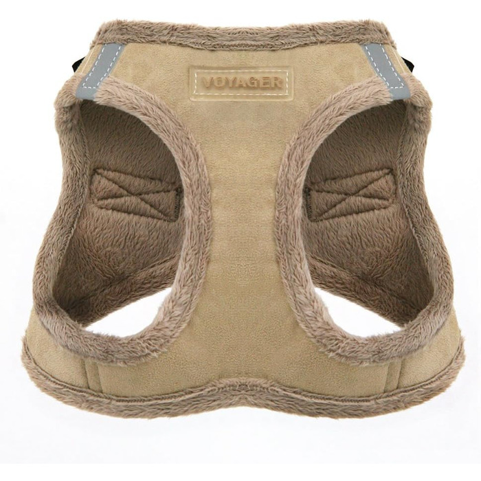 Нагрудник для собак Voyager Step-In з м'якого плюшу, розмір S (37-40 см) - Latte, Best Pet Supplies