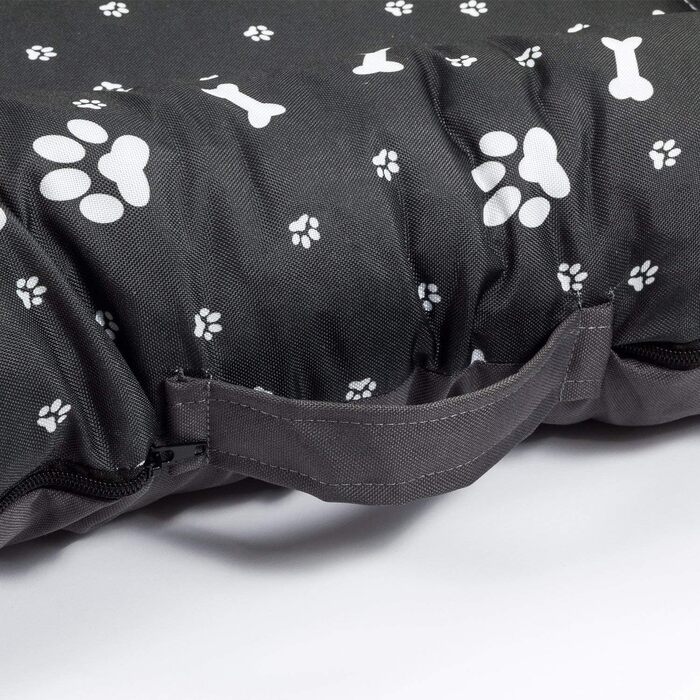 Водонепроникне лежанка для собак, лежанка-матрац з Codura, великі породи, чорний колір з білим візерунком, розмір XL (105 x 85 см)