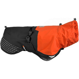 Дощовик для собак Non-stop dogwear Fjord, водонепроникний, регульований, з дихаючою тканиною, світловідбиваючими смугами, отворами для повідка та петлями для лап, для середніх порід (помаранчево-чорний, розмір 55)