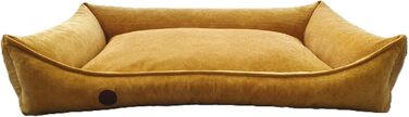 Ортопедичне ліжко для собак, сумісне з великими, середніми та маленькими породами, жовто-гірчичний колір, XL (120/80/19 см)