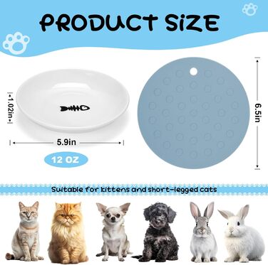 Набір мисок для котів з кераміки (3 шт.) з антиковзними килимками - Katzennapf