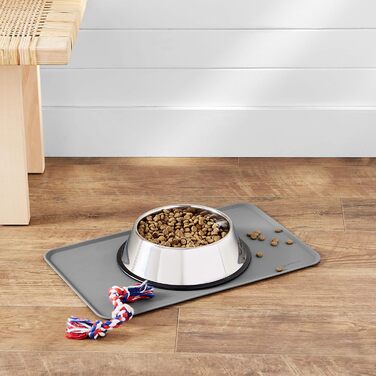 Підкладки під годівницю для тварин Amazon Basics, силіконові, 47 x 29 см, сірі (2 шт.)