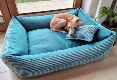 М'яке ліжко для собак та котів 4L Textil Molly, 60x40 см, блакитне (60x40x15 см)