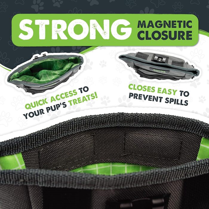 Сумка для ласощів Mighty Paw для собак - 2.0 | Фідер-сумка для тренування собак - Leckerlibeutel для собак - Сумка для ласощів для тварин з ремінцем - Магнітна застібка (Оранжева/Сіра)